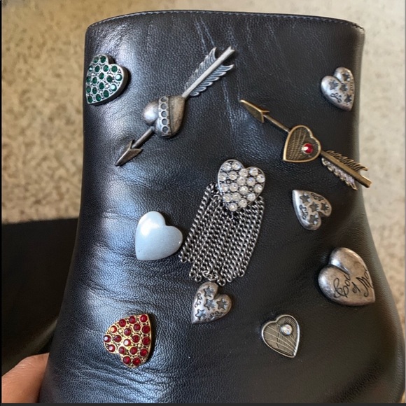 Saint Laurent Embellished Wedge Booties - Picture 2 of 7